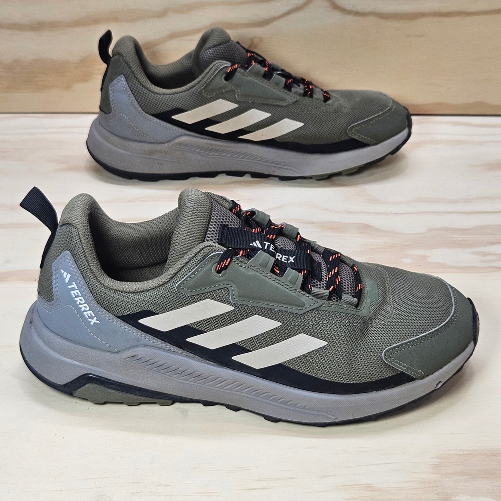 Adidas Terrex Anylander Hiking Shoes Olive Green Grey ID0894 Mens 7